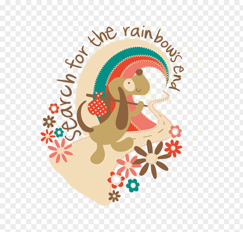Cartoon Puppy Travel Logo Illustration PNG