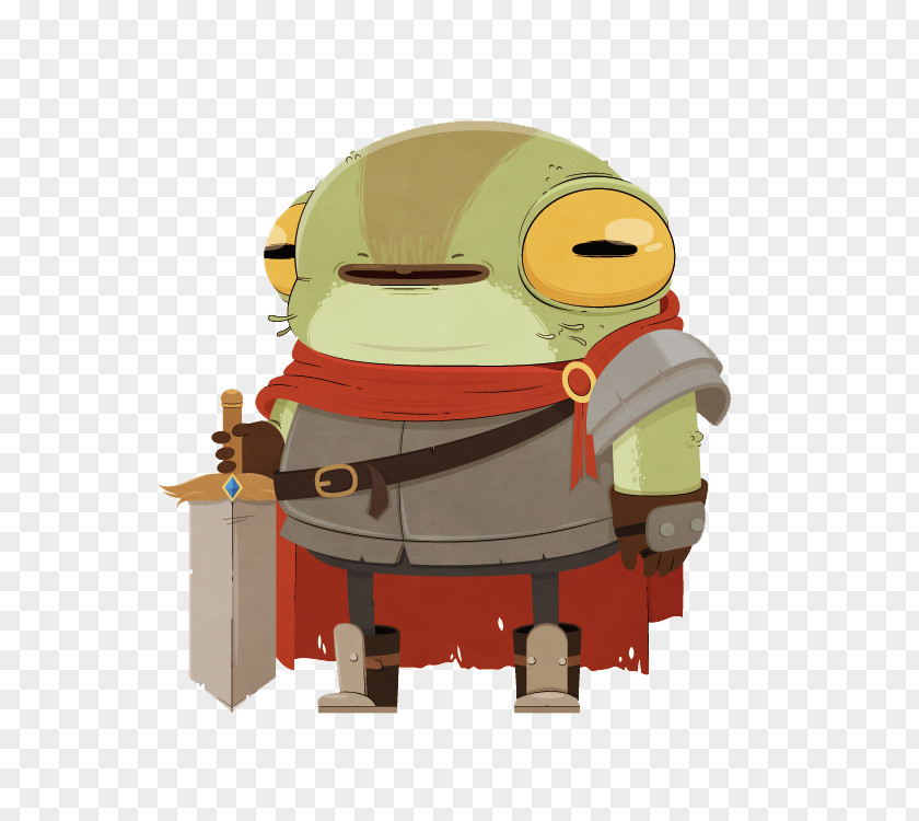 Frog Knight Cartoon Character Concept Art PNG
