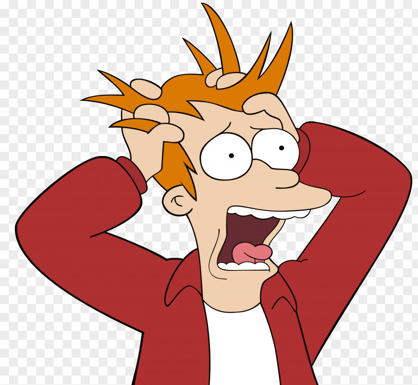 Futurama Fry Panic Attack Disorder Anxiety Fear Clip Art PNG
