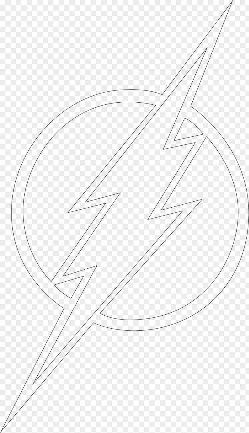 The Flash Line Art Drawing White PNG