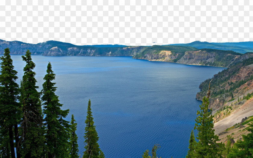United States Crater Lake Five Mount Scenery Volcanic Wallpaper PNG