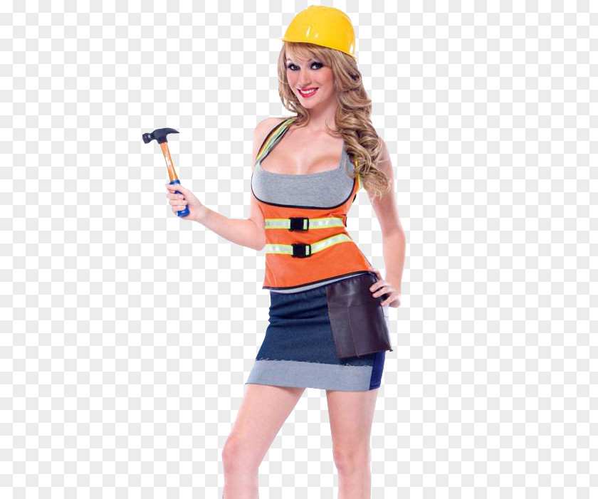 Woman Halloween Costume Party Construction Worker Clothing PNG
