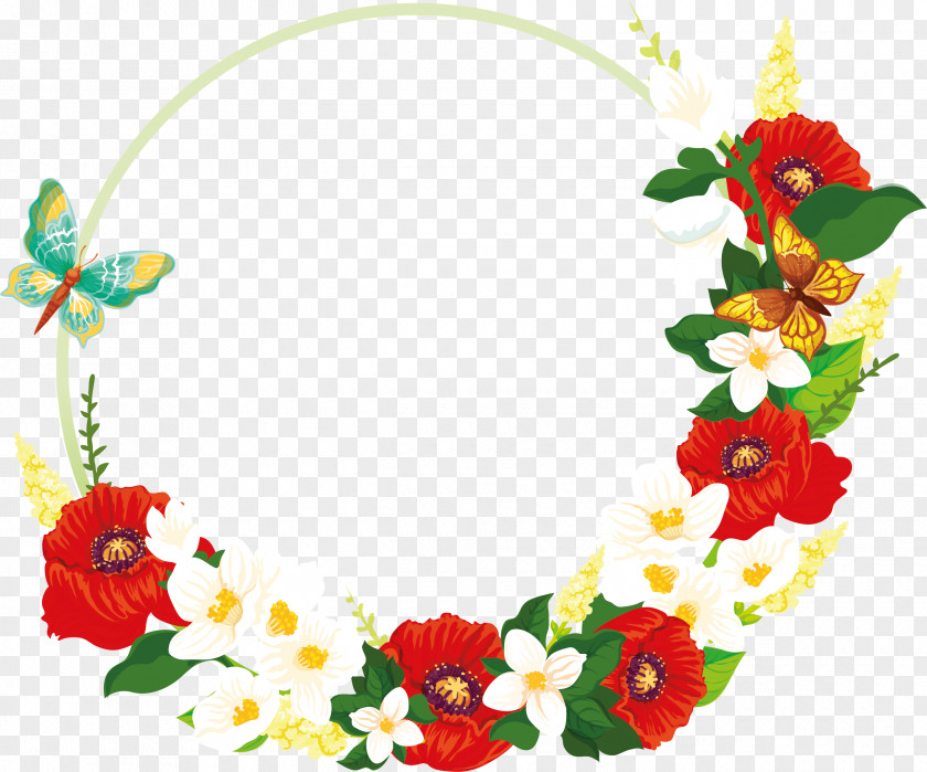 Flower Floral Design Wreath Garland Clip Art PNG