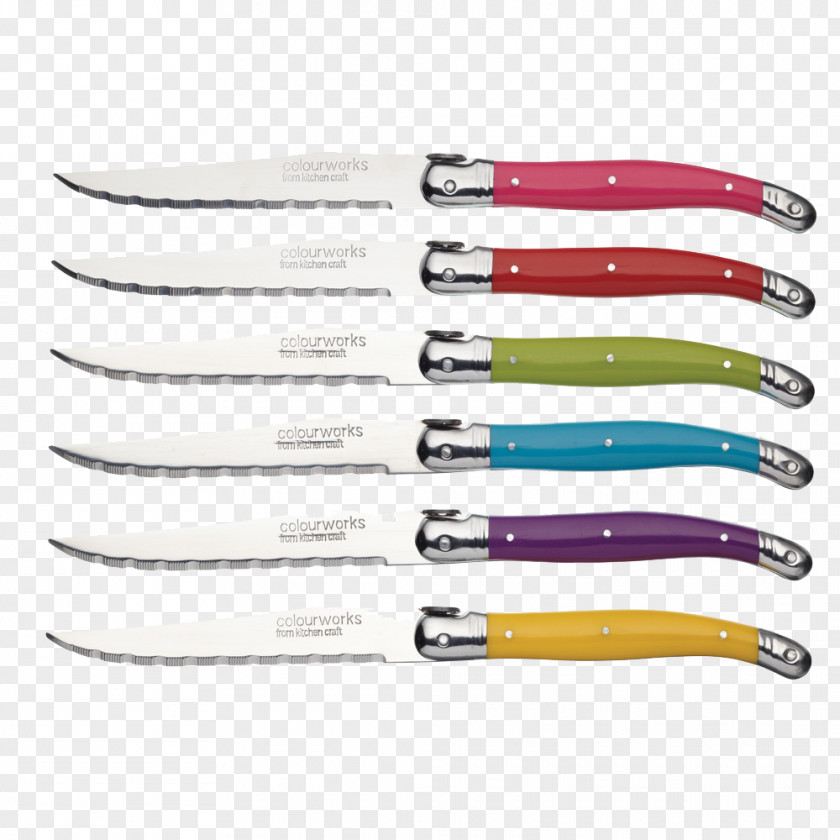 Knife Steak Kitchen Craft Colourworks Dinner Knives Cutlery PNG