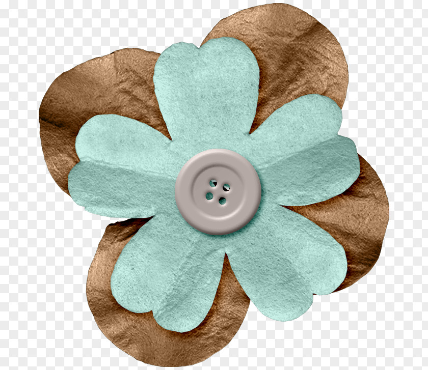 SOFT Flowers Turquoise PNG