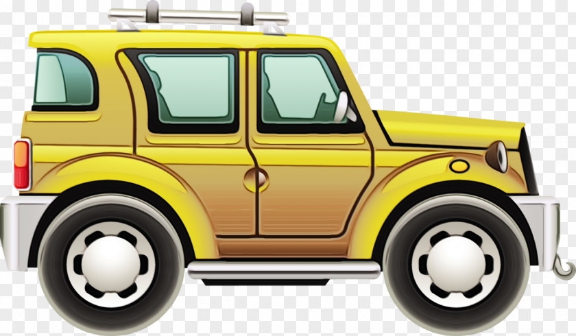 Vehicle Car Cartoon Yellow Transport PNG