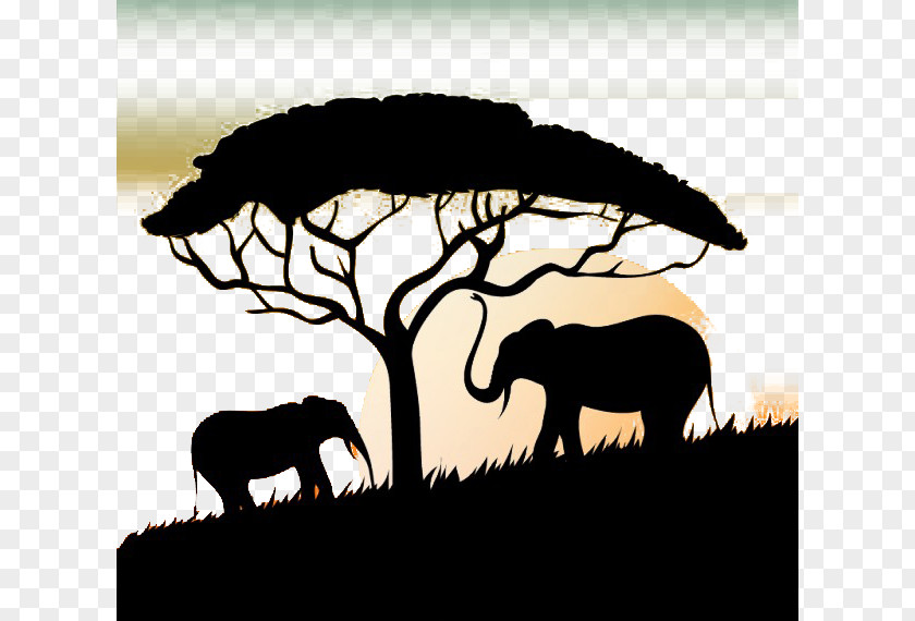 Elephant Silhouette Botswana Slogan Tagline Advertising Logo PNG