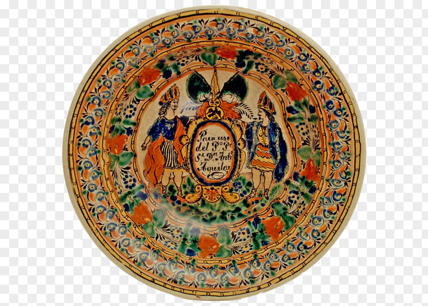 Circle Ceramic Platter Artifact PNG
