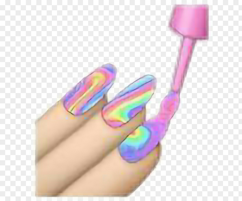 Holographic Nails Nail Polish Emoji Image Manicure PNG