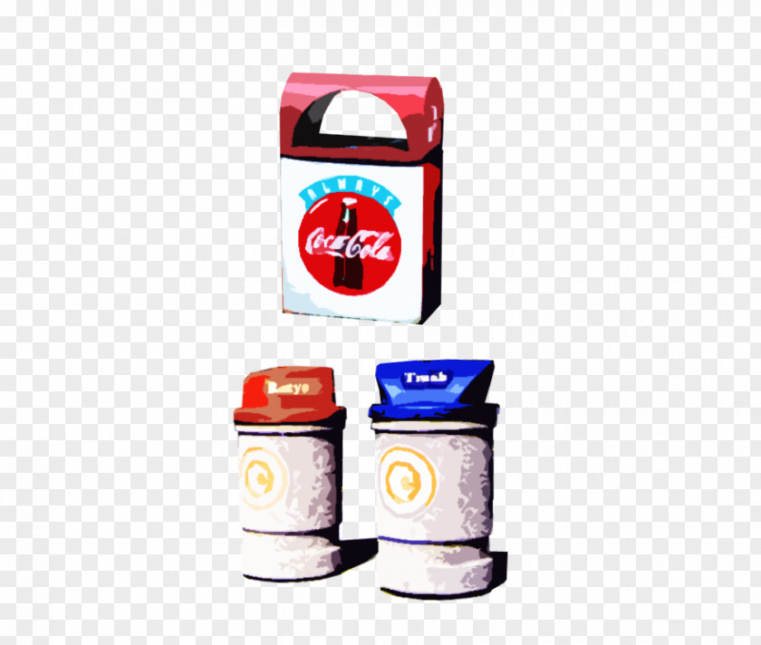 Outdoor Trash Can Waste Container Cartoon PNG
