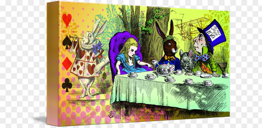 Mad Hatter Tea Party Alice's Adventures In Wonderland Toy Text Post Cards PNG