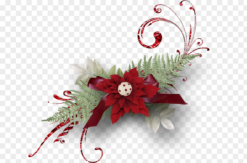 Christmas Ornament Floral Design Scrapbooking Clip Art PNG