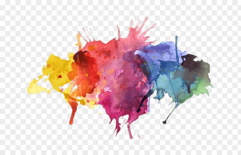 Color Splash Watercolor Painting PNG