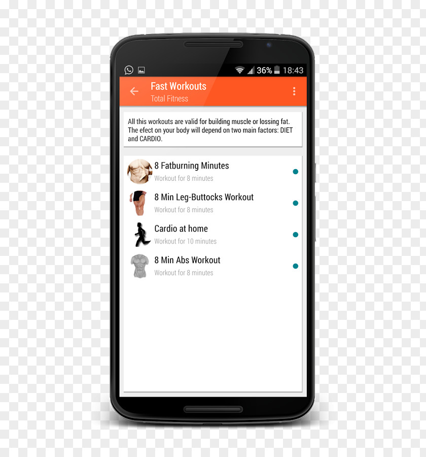 Fitness App Android Physical Screenshot PNG