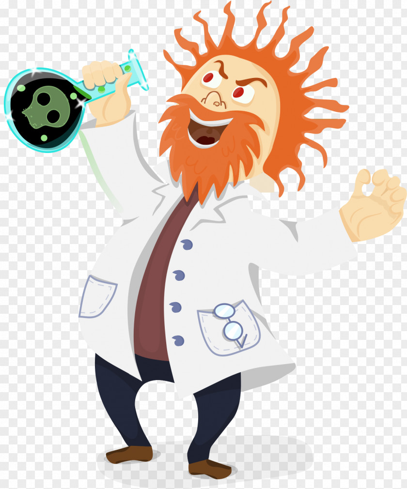 Professor Mad Scientist Cartoon Clip Art PNG