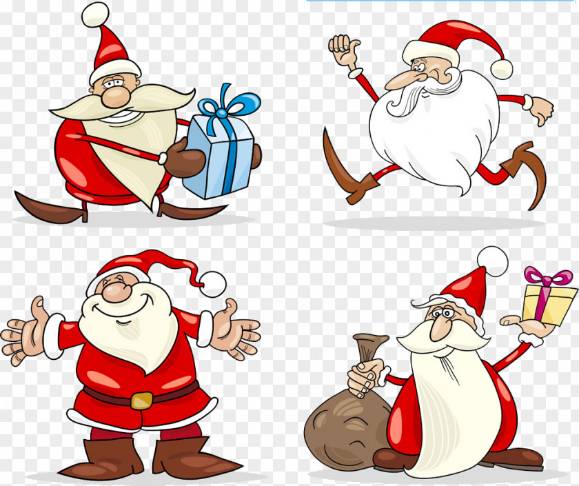 Cute Santa Claus Collection Claus's Reindeer Father Christmas PNG