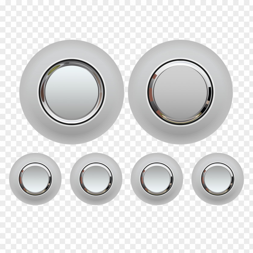 Metal Button Download Icon PNG