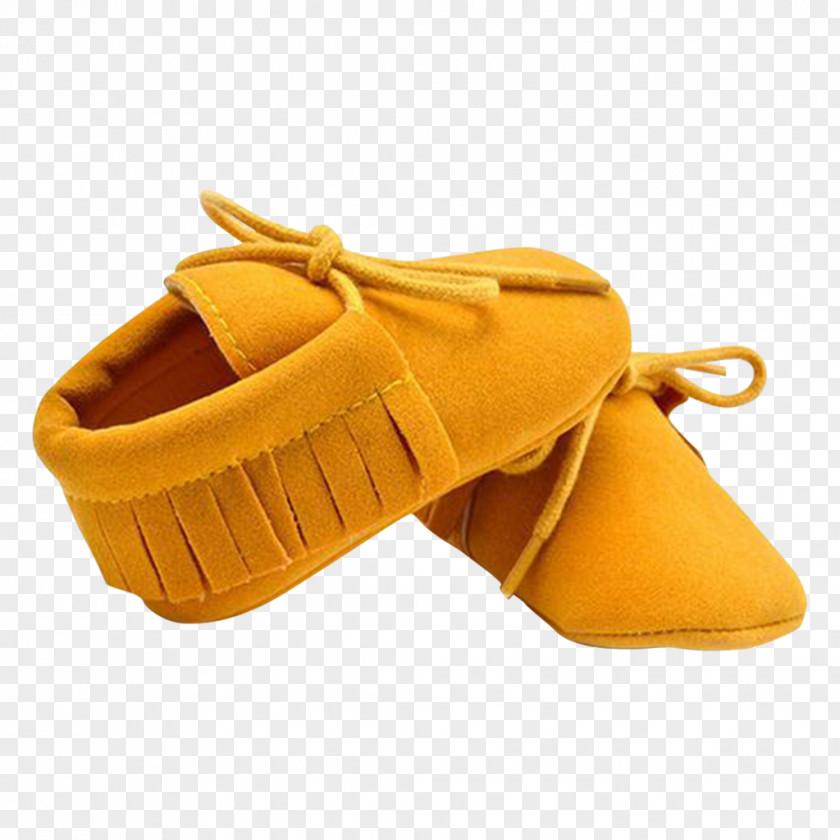 Sandal Moccasin Shoe Infant Yellow Fringe PNG