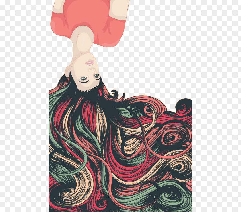 Vector Women Drawing Hair Woman Illustration PNG
