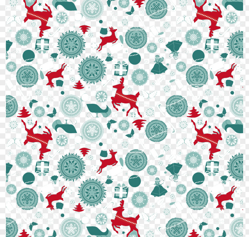 Christmas Ornaments And Reindeer Seamless Background Vector Material PNG