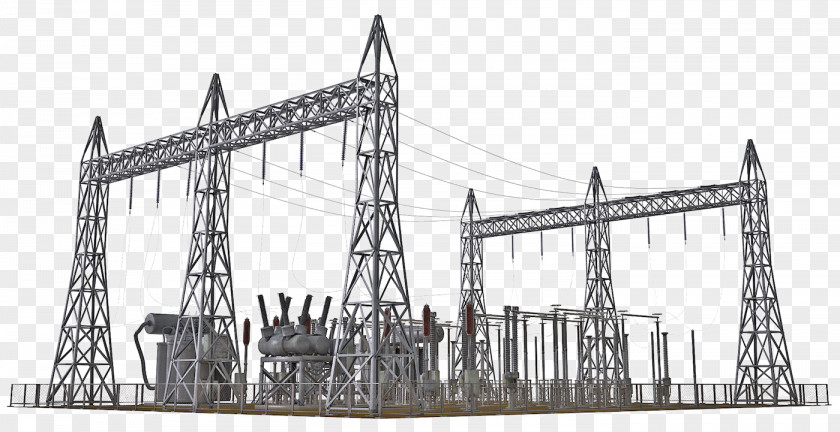 High Voltage Electrical Substation Electricity Architectural Engineering Structure Electric Power Industry PNG