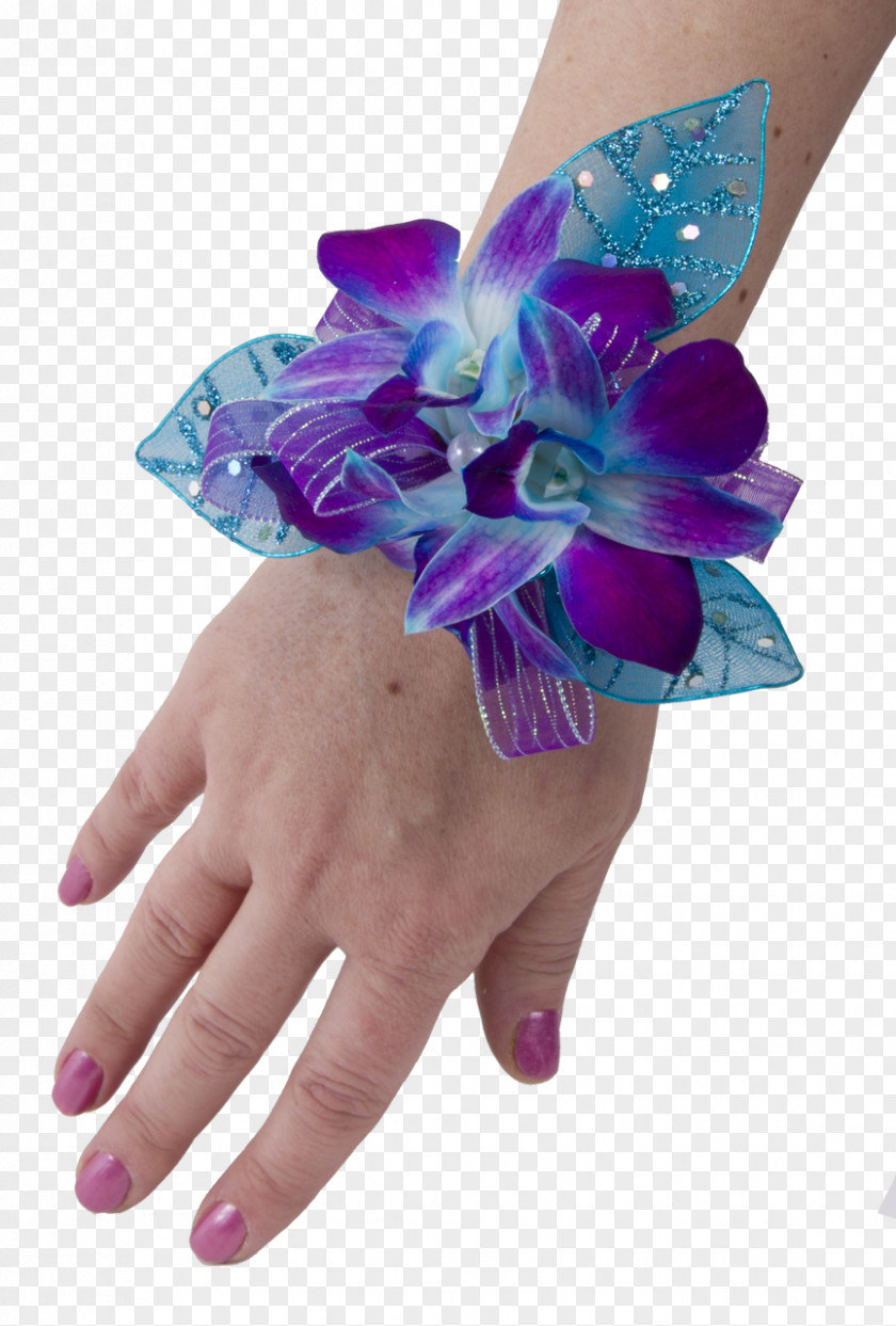 Blue Orchid Corsage Purple Cut Flowers Soderberg's Floral & Gift PNG