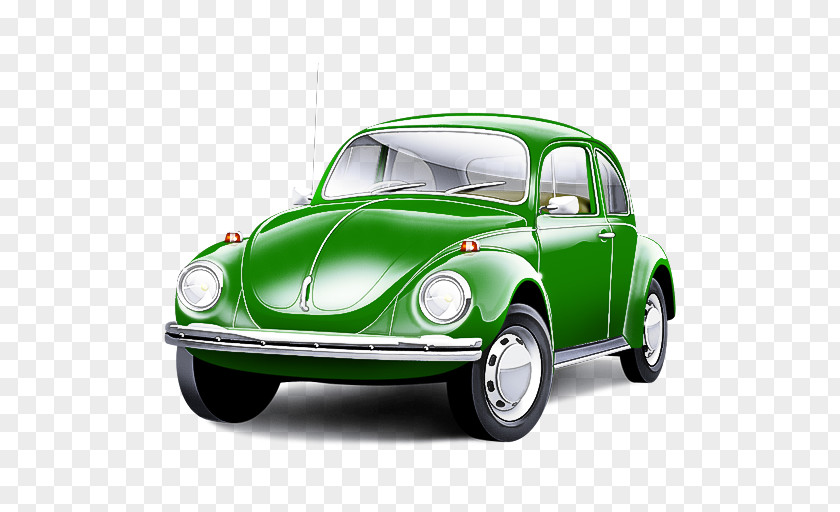 Green Car Vehicle Classic Volkswagen Beetle PNG