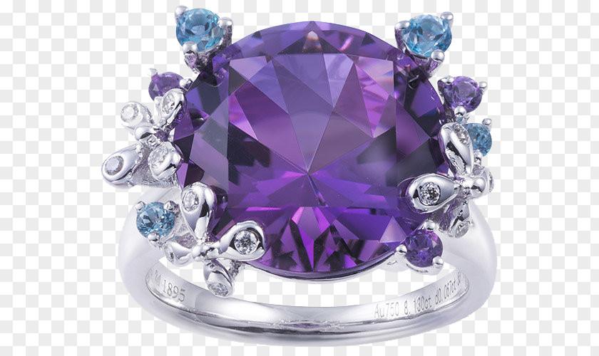 Swarovski Jewelry Purple Butterfly Ring Amethyst Earring PNG