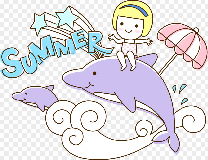 Cartoon Purple Dolphin PNG