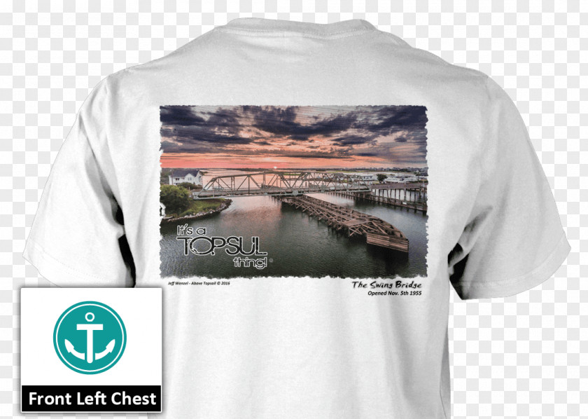 Topsail Island Swing Bridge Long-sleeved T-shirt Clothing PNG