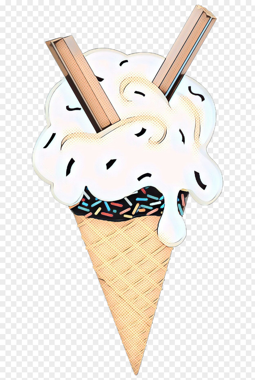Cream Gelato Ice Cone Background PNG