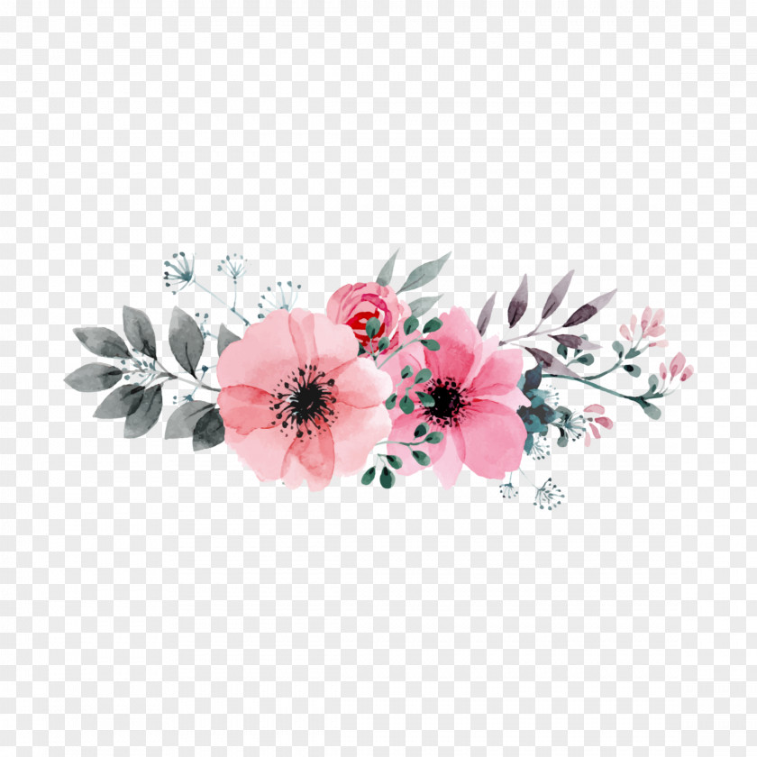 Flower Floral Design Watercolor: Flowers Image Vector Graphics PNG
