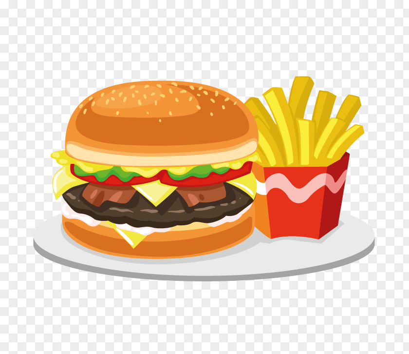 Junk Food Hamburger Fast Cheeseburger French Fries PNG