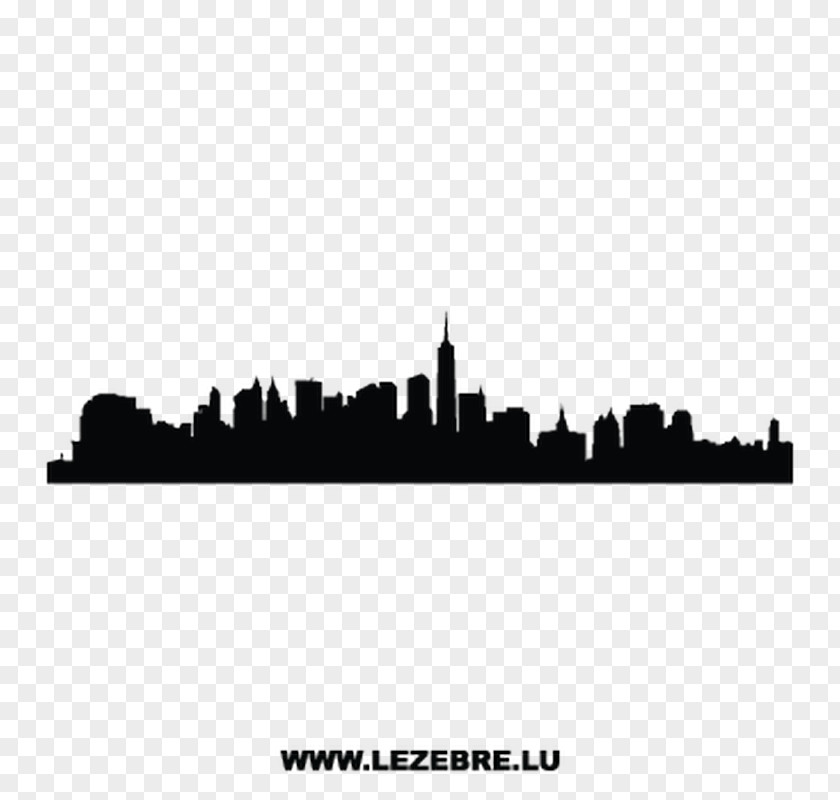 Manhattan Skyline Empire State Building Wall Decal Poster PNG