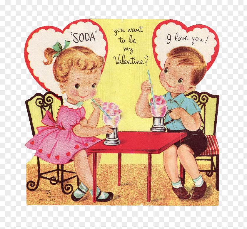 Kids Fashion Valentine's Day Gift Greeting & Note Cards Clip Art PNG