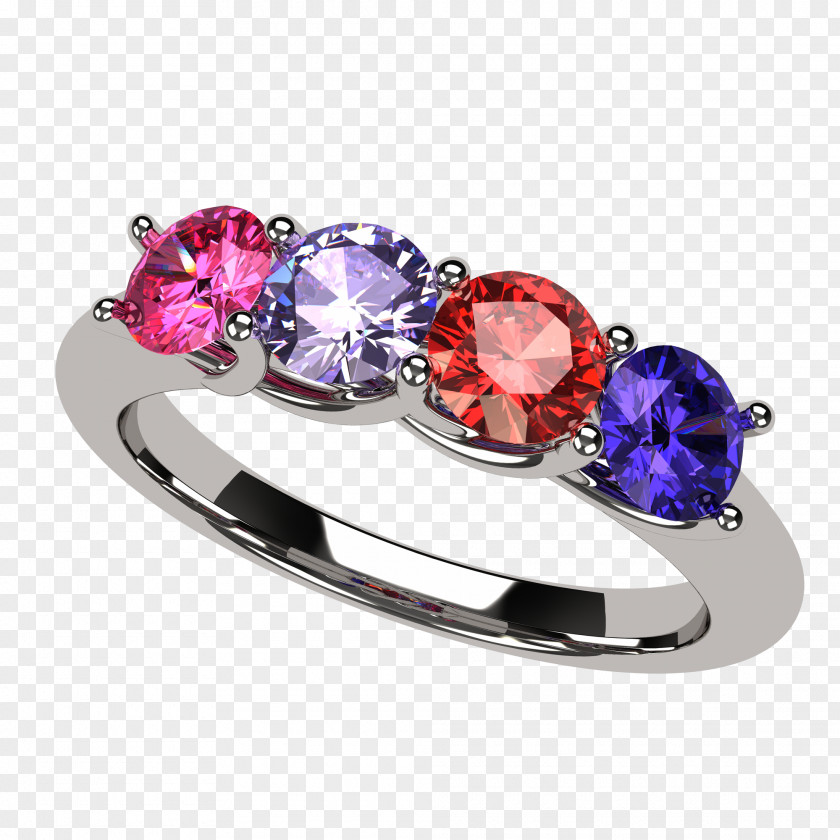 Ruby Engagement Ring Amethyst Birthstone PNG