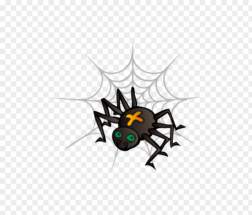 Vector Cartoon Spider Web Silhouette Halloween PNG