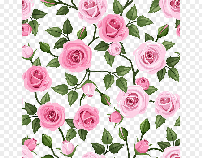 Watercolor Flowers Shading Material Rose Pink Pattern PNG