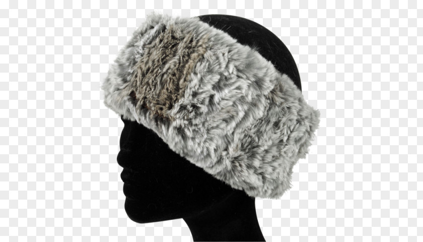 Gray Rabbit Beanie Knit Cap Wool Fur PNG