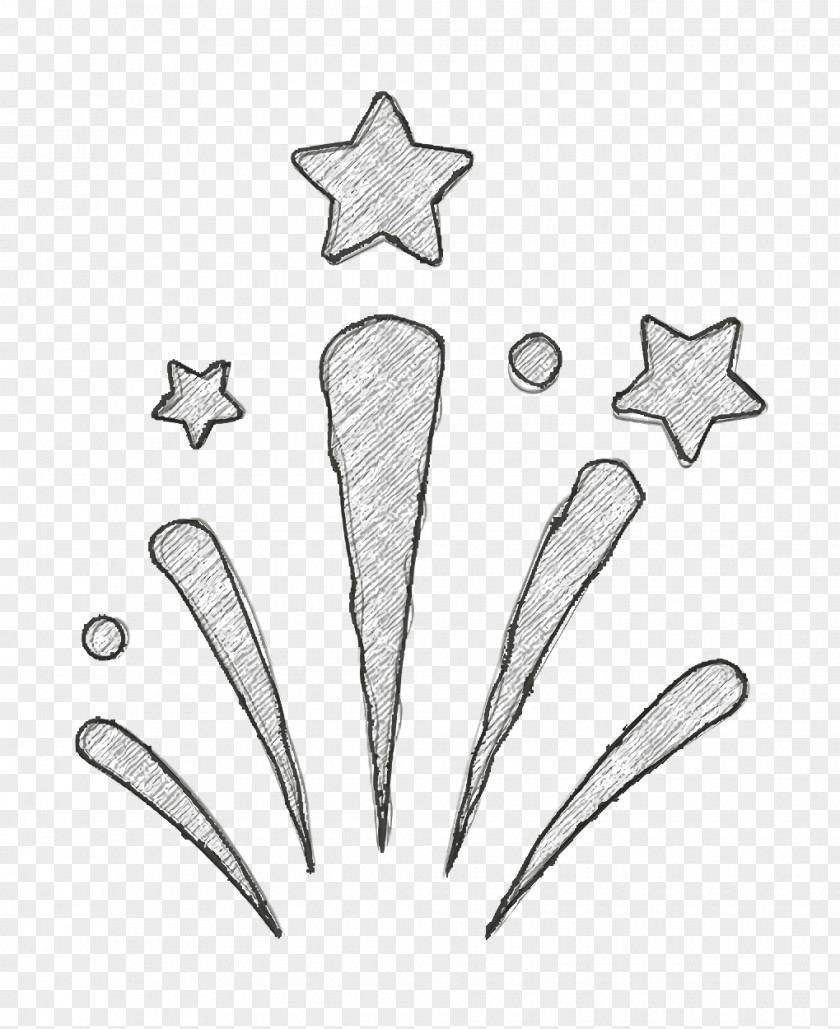 Line Art Fireworks Icon New Year Rocket PNG