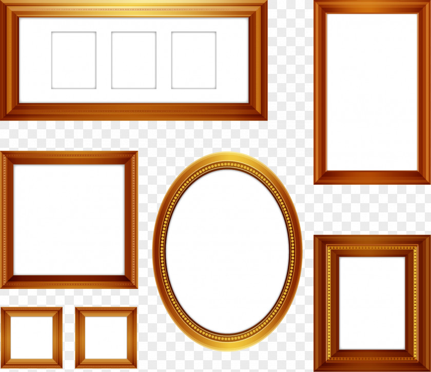 Vector Collection Of Hand-painted Gold Frame Picture Computer Graphics PNG