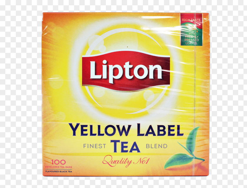 Yellow Tea Green Lipton Bag Black PNG