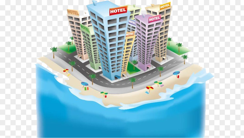Building Hotel Accommodation Beach Clip Art PNG