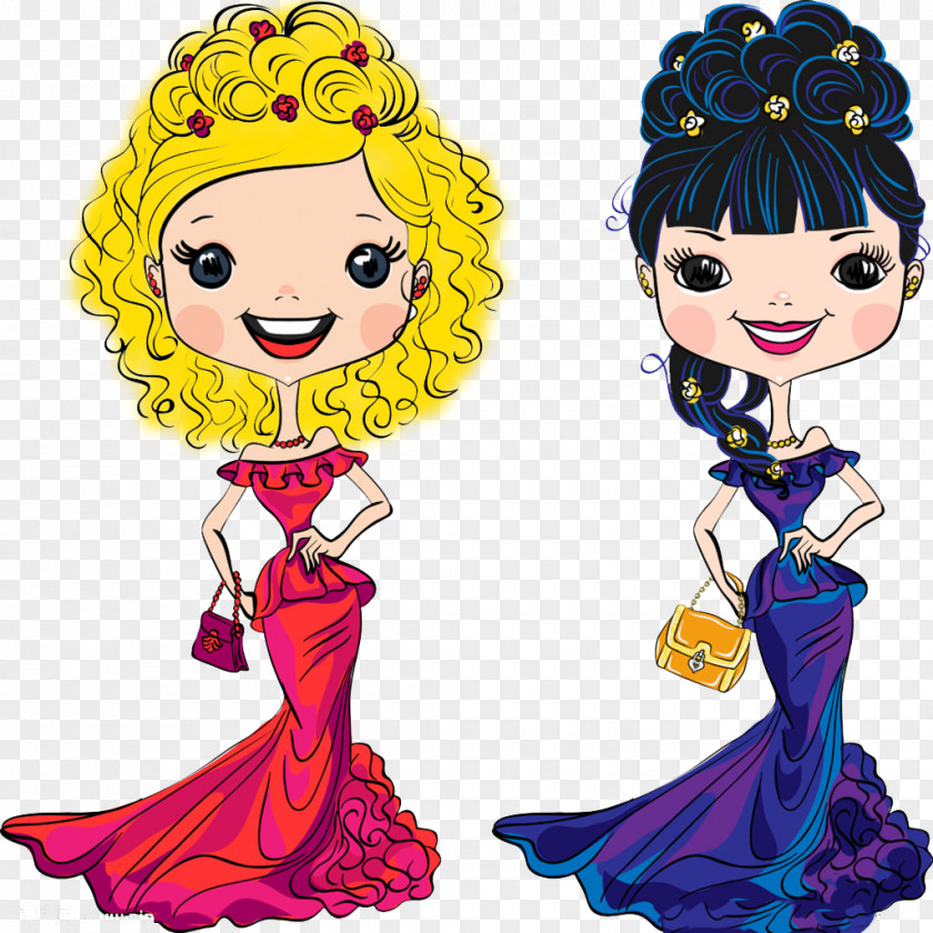 Creative Cartoon Bride Party Dress Stock Photography Clip Art PNG