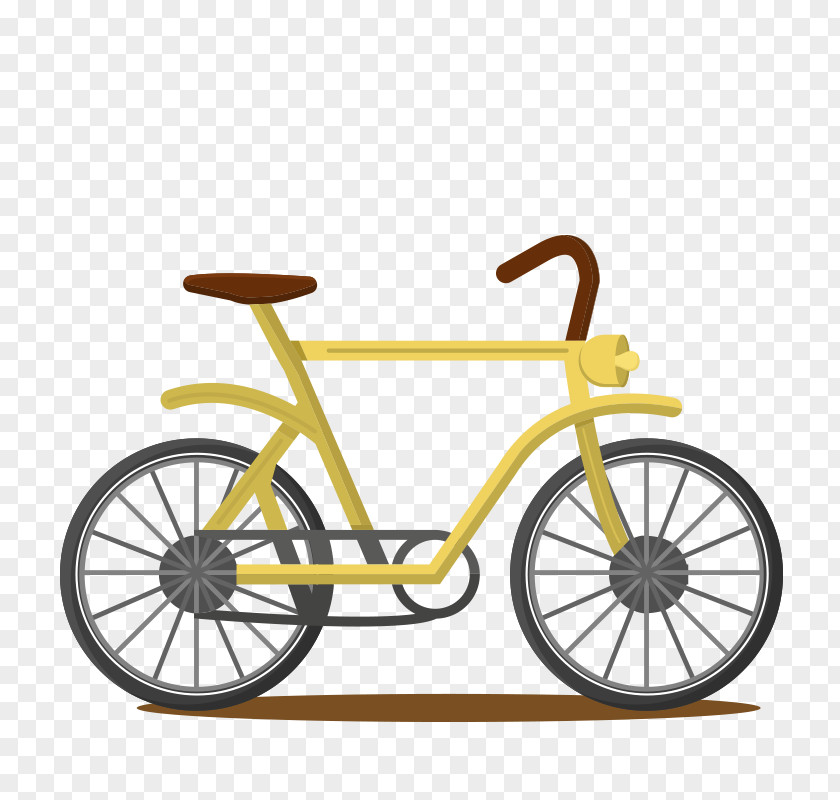 Yellow Bicycle Vector Material PNG