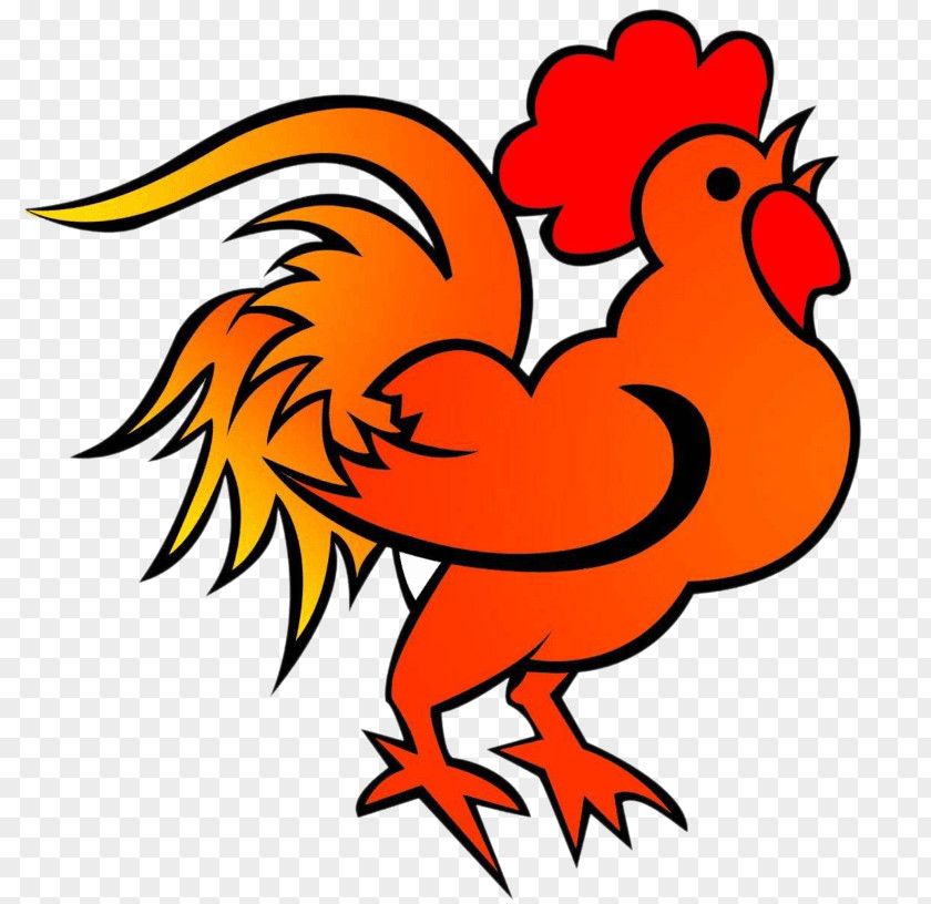 Cartoon Rooster Chicken Chinese Zodiac Year Of The Fire Luck PNG