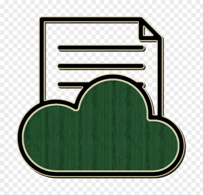 Cloud Computing Icon Document Linear Color SEO PNG