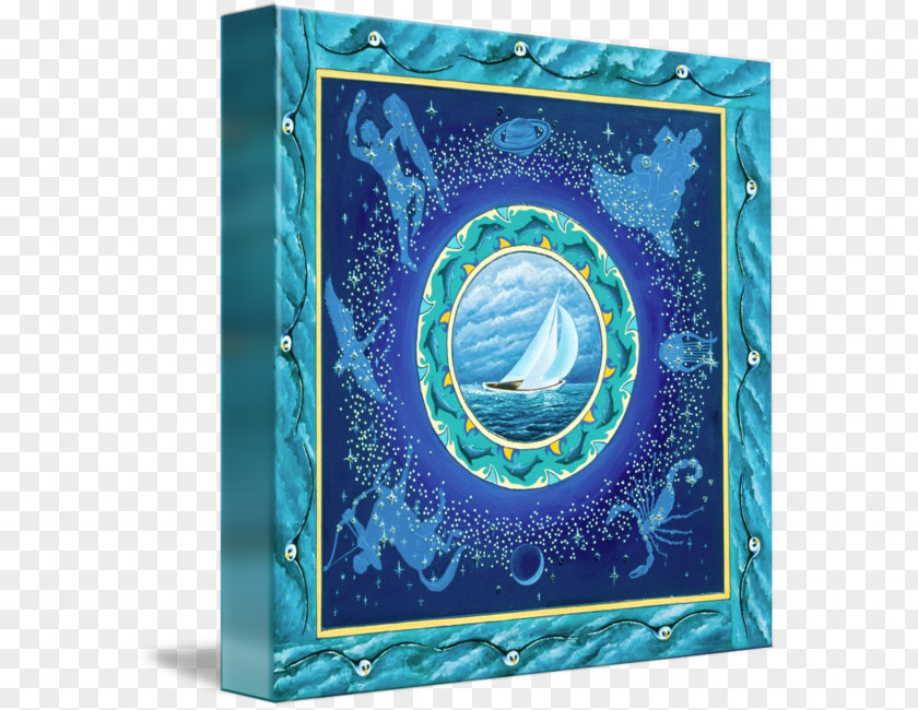 Sailor Frame Picture Frames Turquoise Organism Wall Pattern PNG