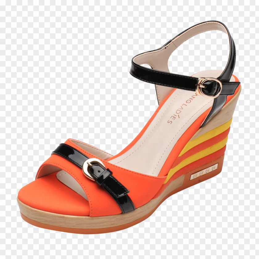 Orange Wedge Shoes Shoe High-heeled Footwear Sandal Clothing PNG