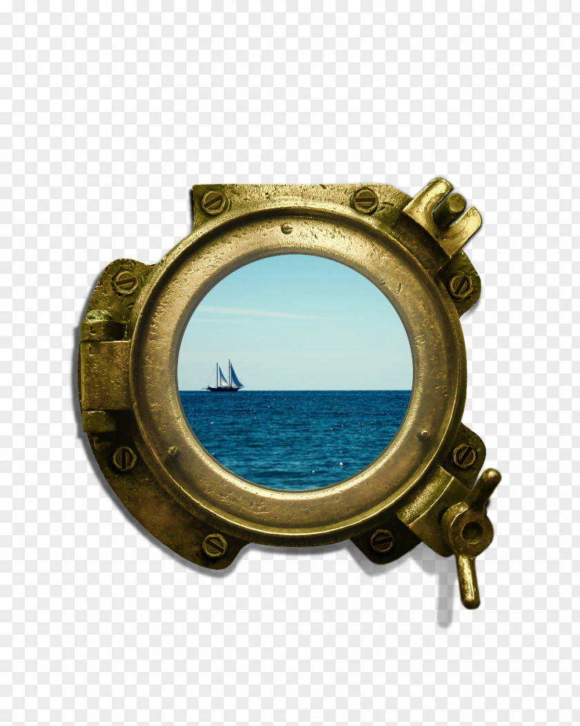 Brass Porthole 01504 Sea PNG